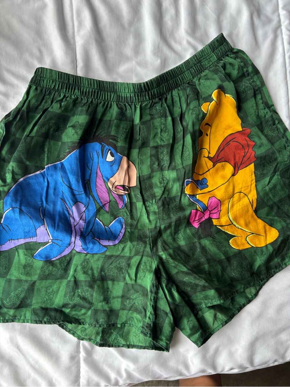 Vintage 'POOH' Pure SILK Sleep Shorts Size Large 27-37" Waist RARE